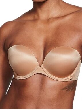 VICTORIA'S SECRET VERY SEXY Strapless Multiway Cream Padded Bra 32D Soft Padded